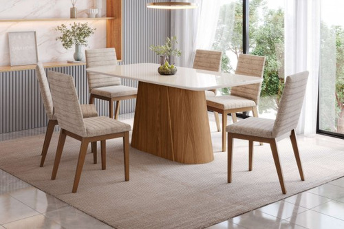 MESA HENN OLIVIA SC116-127 1.60 C/VIDRIO NATURAL/OFF WHITE