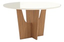 MESA HENN VERTICE SC131-127 1.40 REDONDA C/VIDRIO NATURE/OFF WHITE