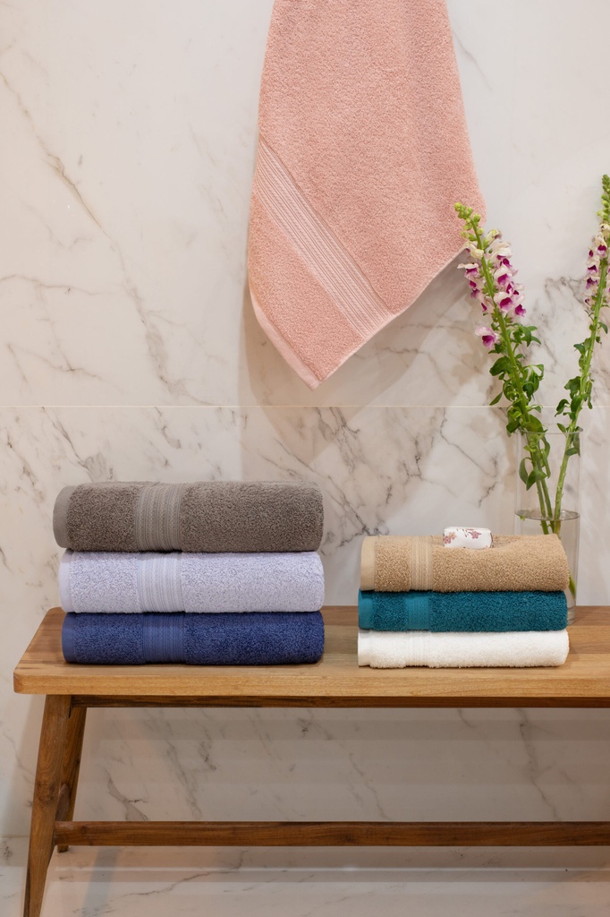 JUEGO DE TOALLA Y TOALLON ARCO IRIS TIM MANTECA