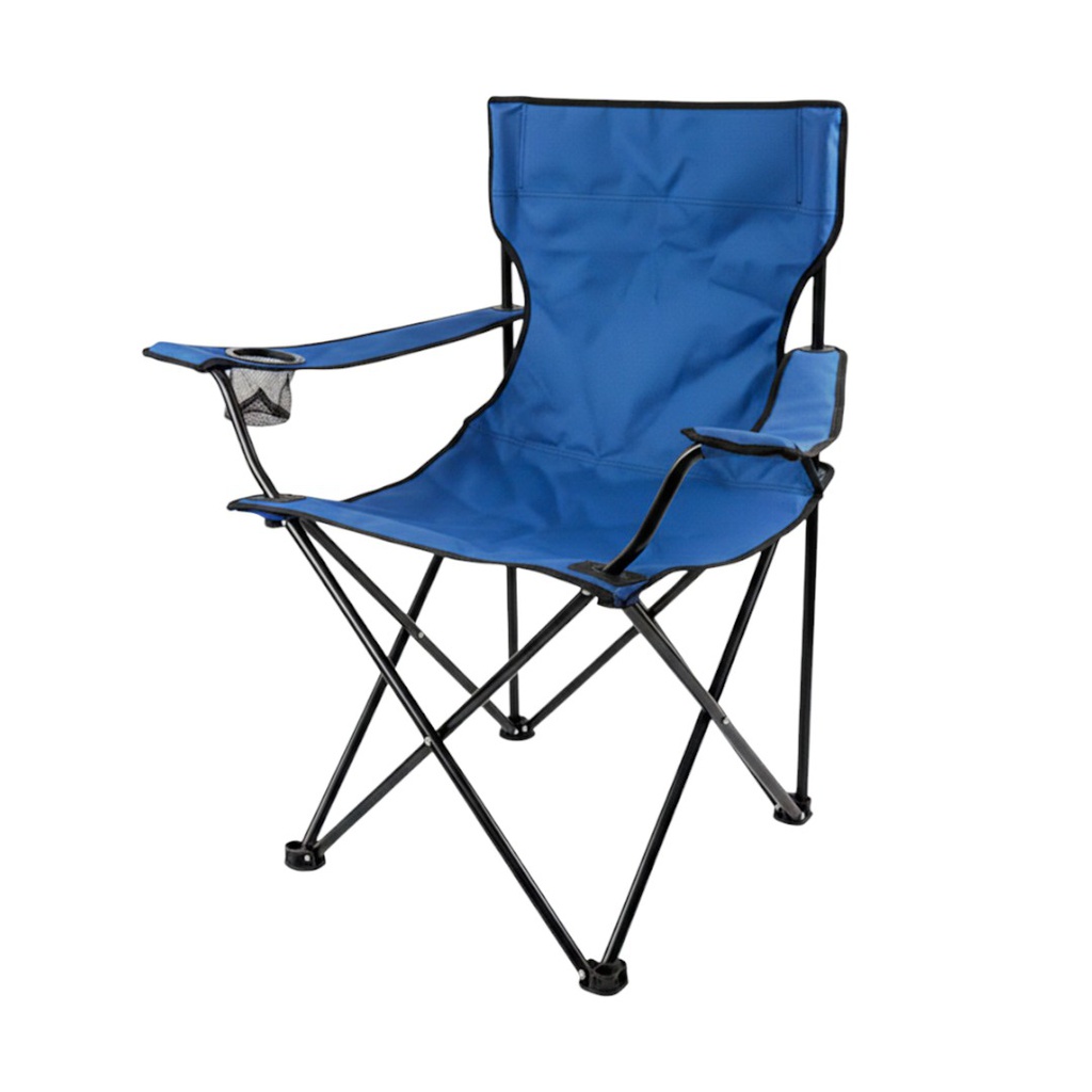 SILLA PLEGABLE DIRECTOR TLH-8032 CON POSA VASOS AZUL