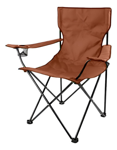 SILLA PLEGABLE DIRECTOR TLH-8032 CON POSA VASOS MARRON