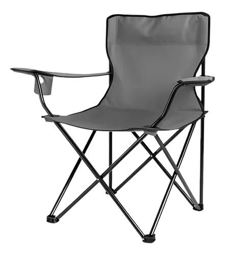 SILLA PLEGABLE DIRECTOR TLH-8032 CON POSA VASOS GRIS