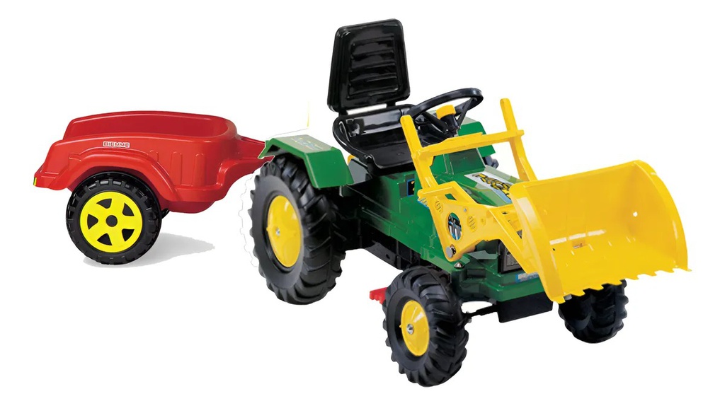 TRACTOR A CADENA BIEMME FARMER 1360 CON PALA Y REMOLQUE ROJO