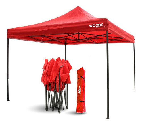 GAZEBO WAGGS GZBO02 3X3 MTS SIN PAREDES ROJO