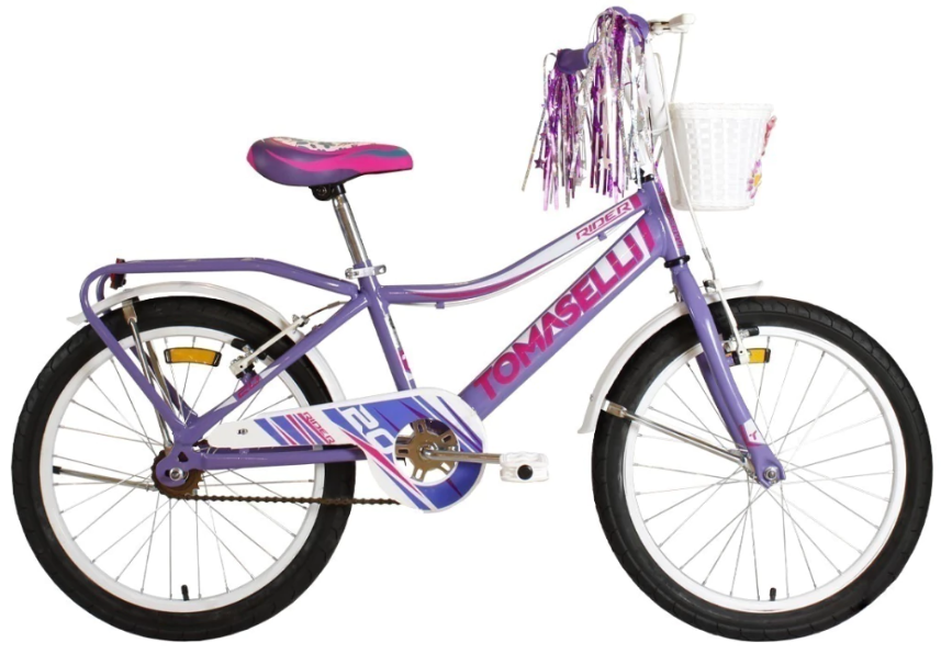 BICICLETA TOMASELLI RIDER R20 TRIF202LILB FULL DAMA LILA BLANCO