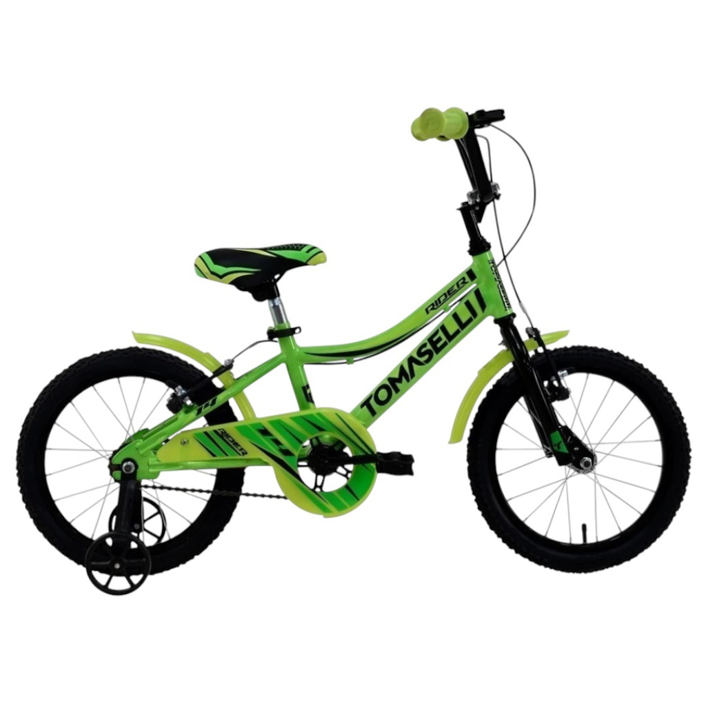 BICICLETA TOMASELLI RIDER R14 TRID140VERNEGAMA VERDE NEGRO AMARILLO
