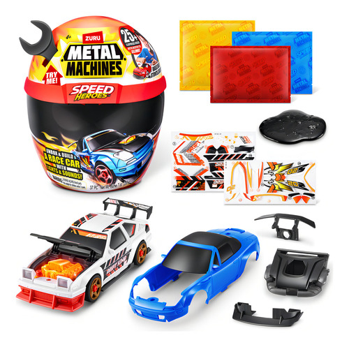 CASCO SORPRESA METAL MACHINES SPEED HERO ZURU 20 SORPRESAS PARA ARMAR