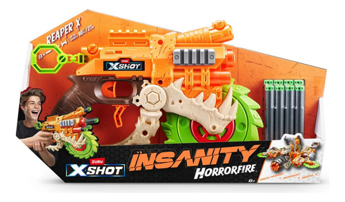 BLASTER LANZA DARDOS X-SHOT INSANITY HORRORFIRE REAPER ZURU – 8 DARDOS