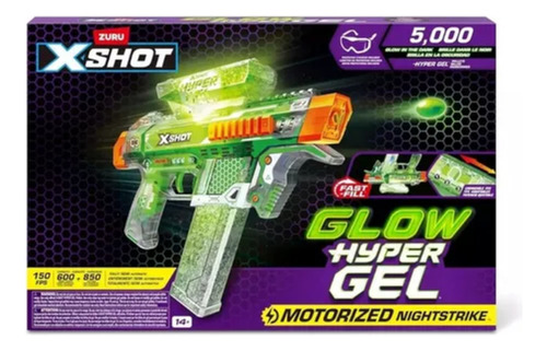BLASTER HIDROGEL X-SHOT HYPER GEL GLOW IN THE DARK 5000 ZURU – MOTORIZADO