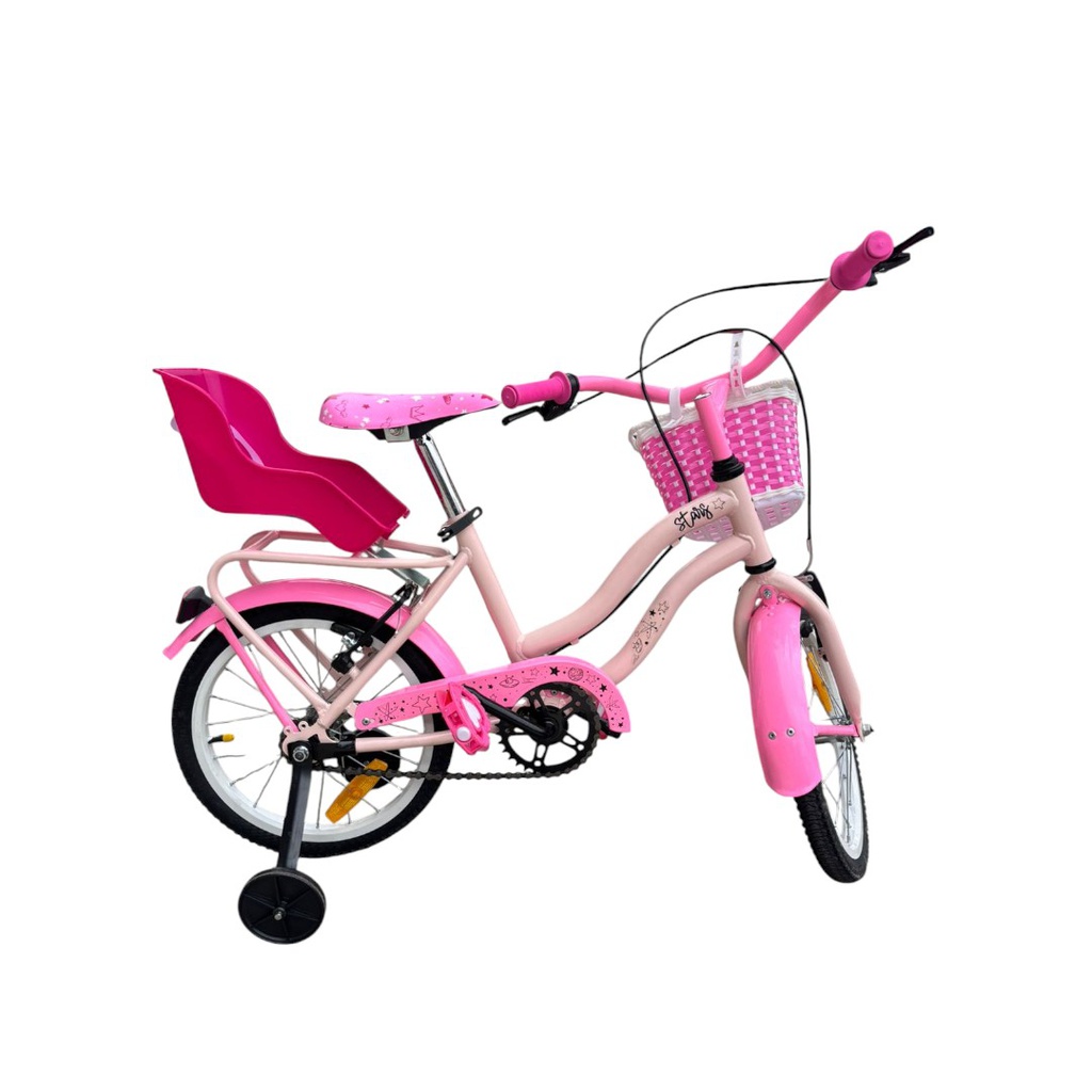 BICICLETA ENRIQUE STARS R14 DAMA C/CANASTO ROSA