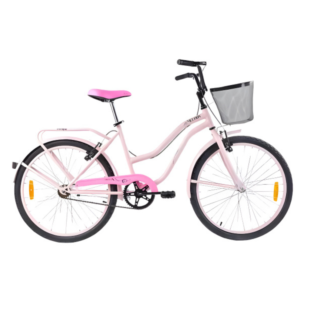 BICICLETA ENRIQUE MELODY R24 DAMA C/CANASTO ROSA