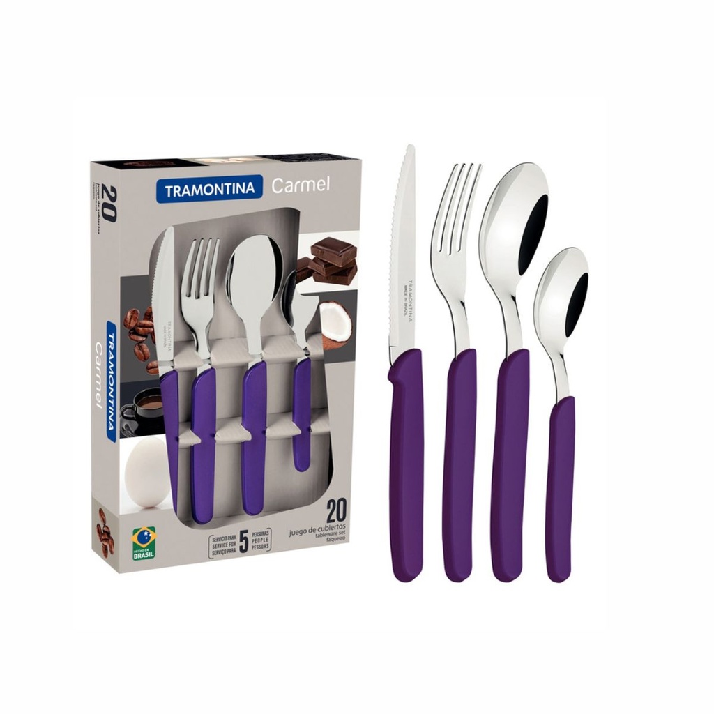 JUEGO DE CUBIERTOS TRAMONTINA X20 23499/084 CARMEL LILA