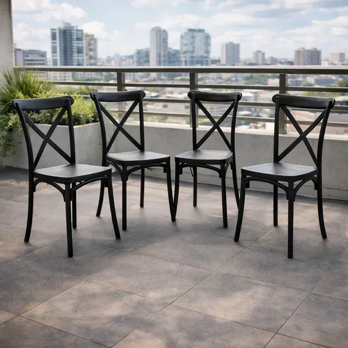 SILLAS GARDEN LIFE KATRINA X4 PP NEGRAS V6677