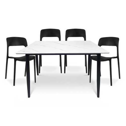 COMBO GARDENLIFE V7648 MESA SIMIL PIEDRA MARMOL BL + SILLA NINA x4 UND NG