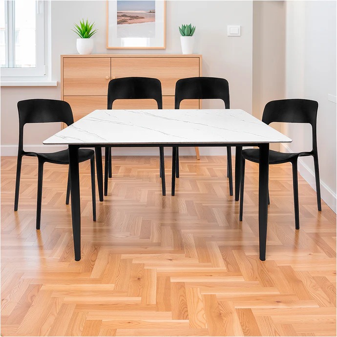 COMBO GARDENLIFE V7648 MESA SIMIL PIEDRA MARMOL BL + SILLA NINA x4 UND NG