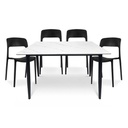 COMBO GARDENLIFE V7648 MESA SIMIL PIEDRA MARMOL BL + SILLA NINA x4 UND NG