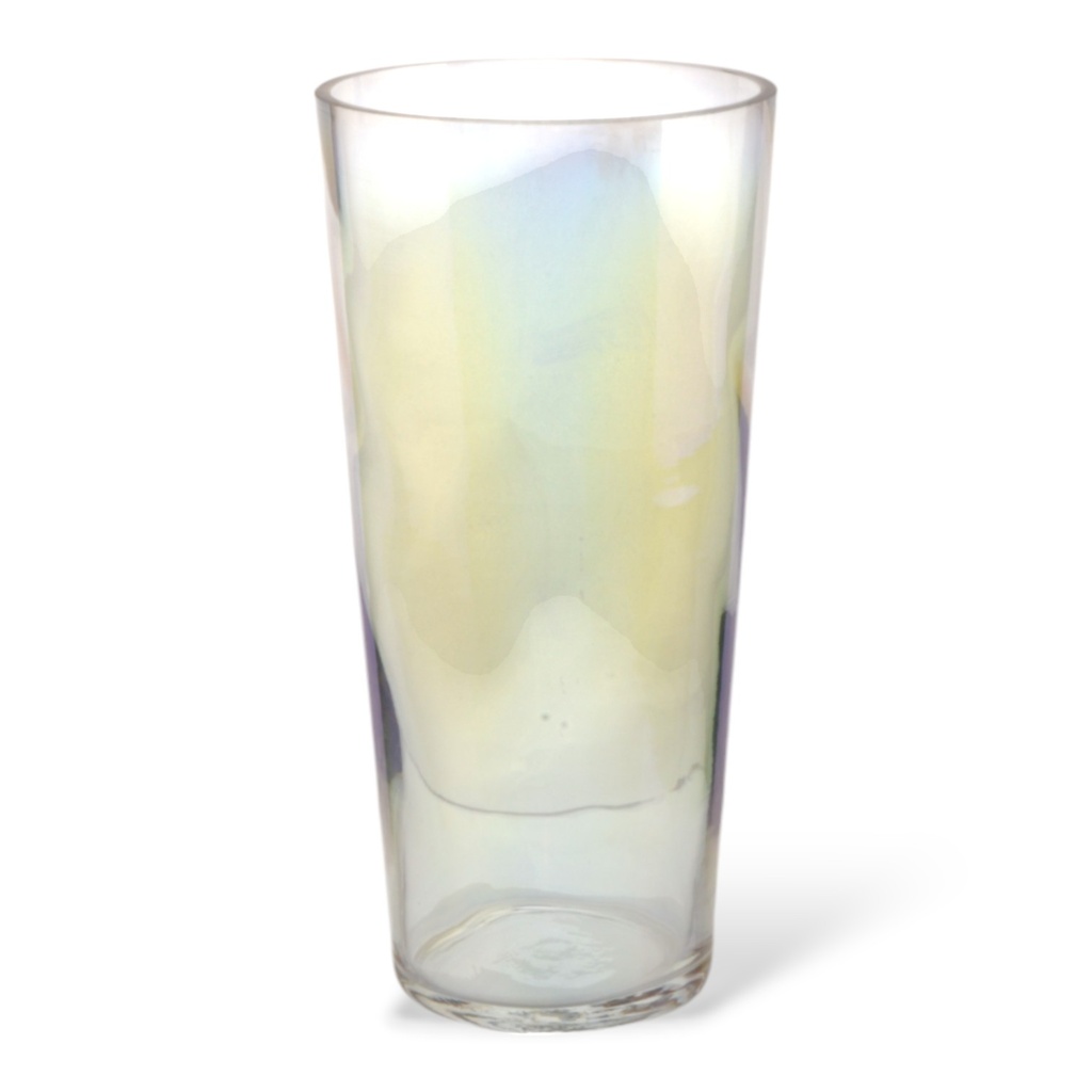 FLORERO CONICO LISO DE VIDRIO PERLADO V4073P