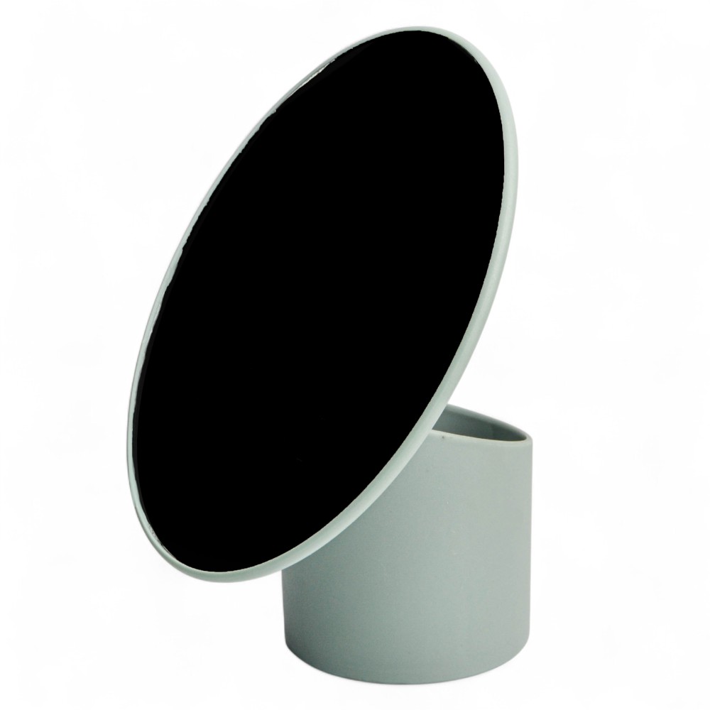 ESPEJO OVAL CON ORGANIZADOR GRIS B4492