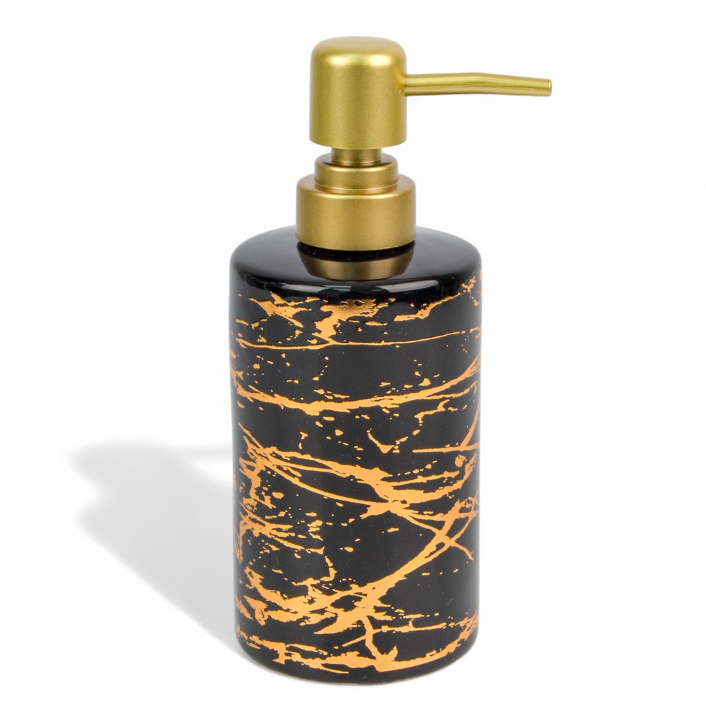 DISPENSER JABON LIQUIDO NEGRO CON DORADO B4587N