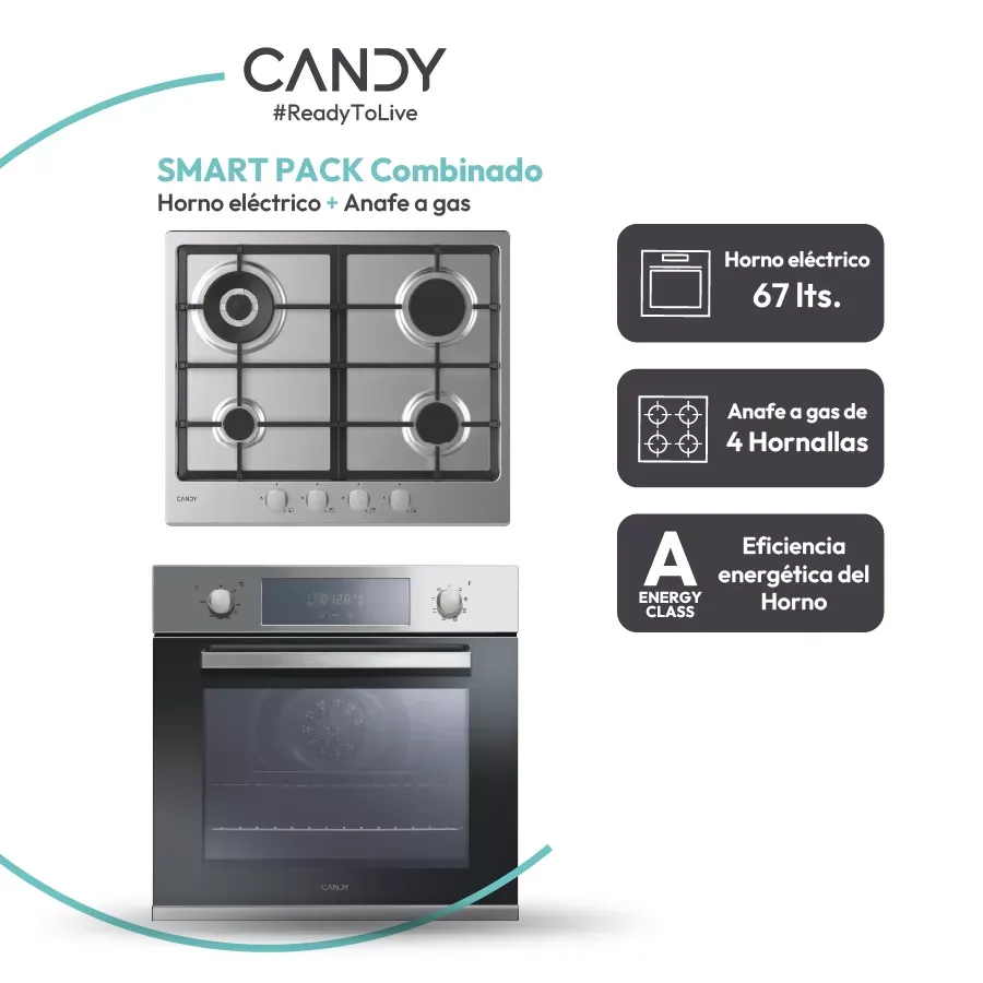 COMBO CANDY HORNO FCP605 65L+ ANAFE A GAS CHG6