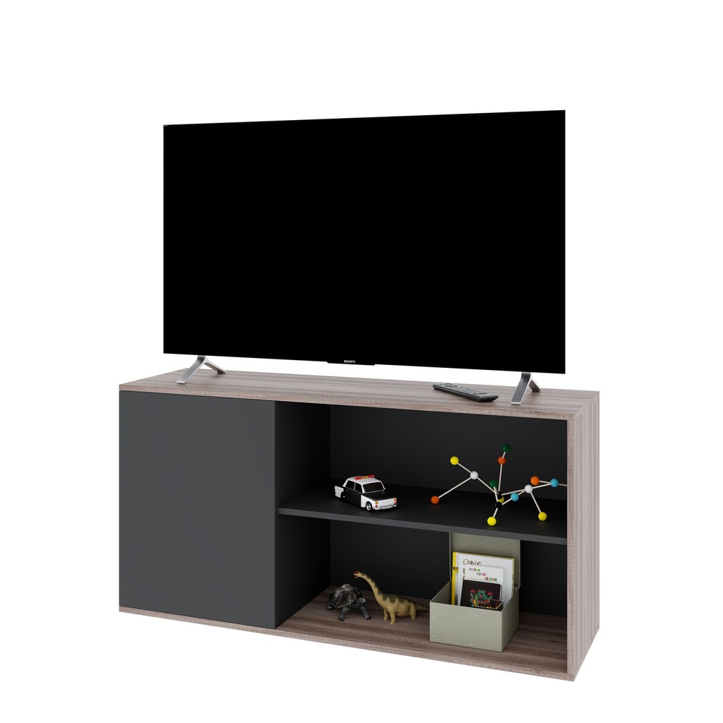 RACK TV DELOS DVS02NBN 55" 1 PUERTA NEBRASKA NEGRO