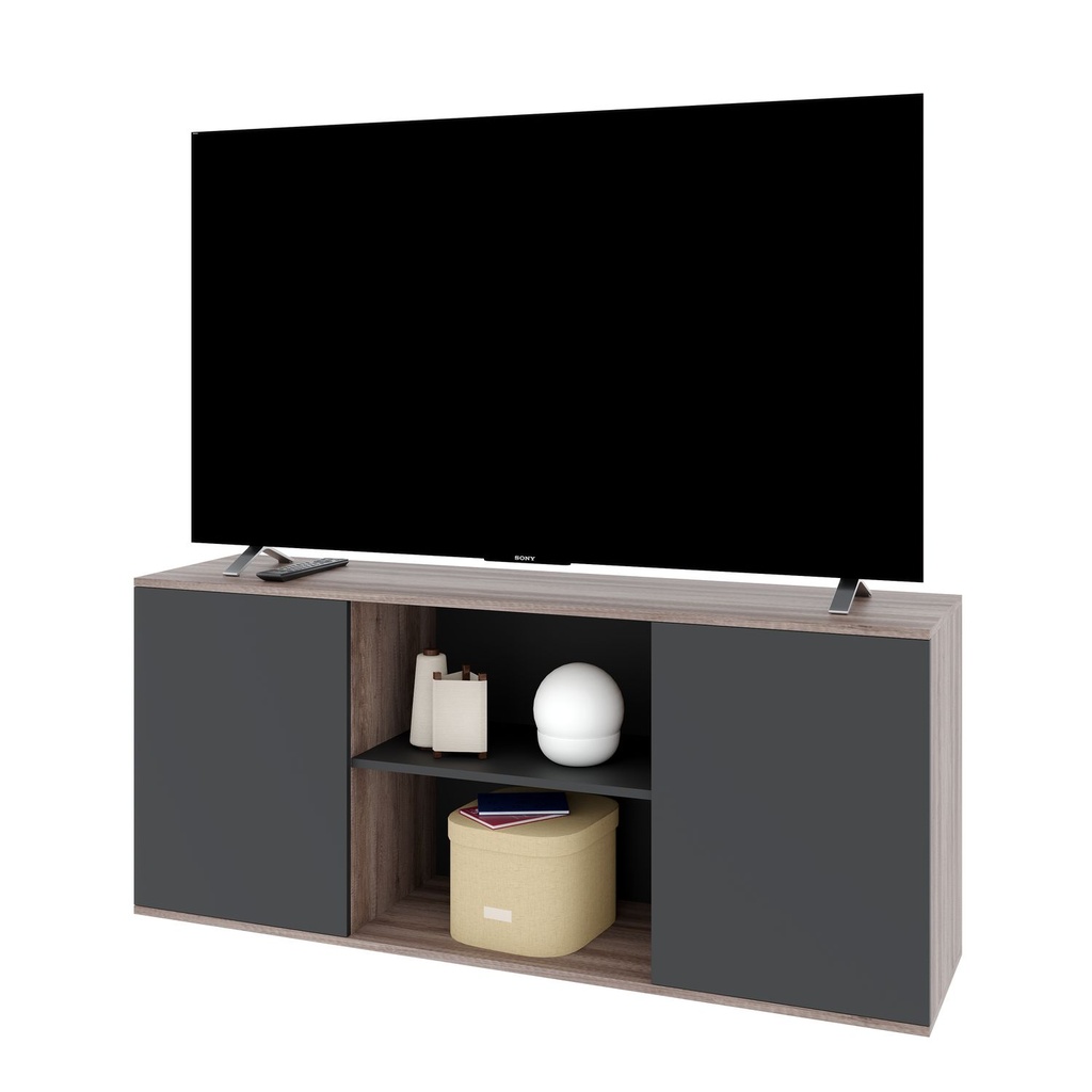 RACK MESA TV DELOS DVS03NBN 65" 2 PUERTAS NEBRASKA NEGRO 