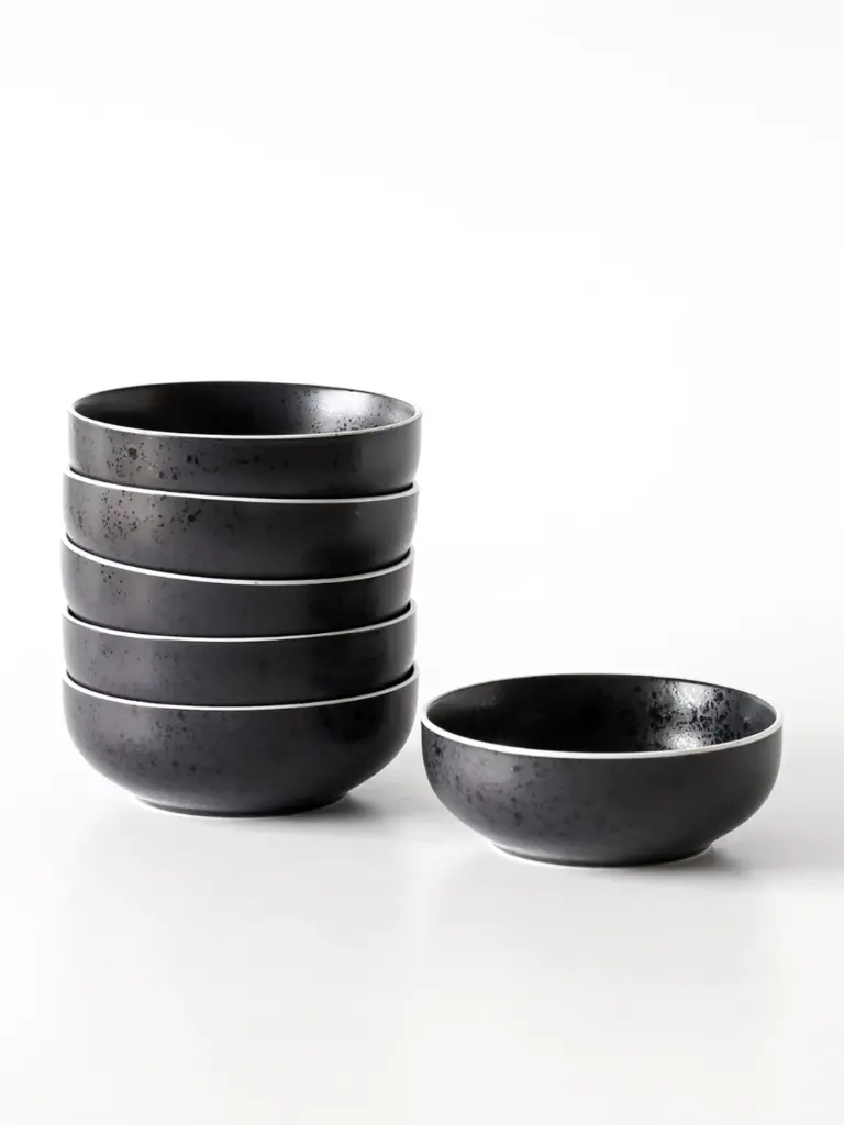 SET X6 BOWL CEREALERO ASTER GRANITE NEGRO 100795