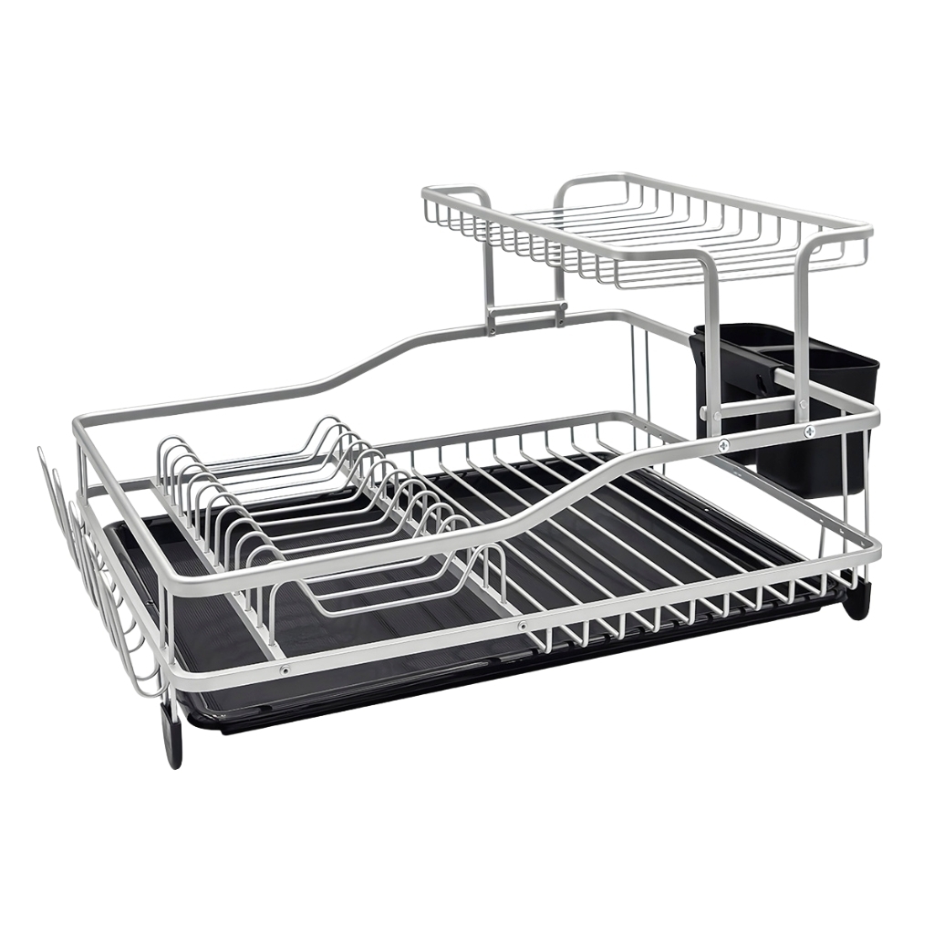 ESCURRIDOR CAROL 1524 2 NIVELES ALUMINIO Y NEGRO
