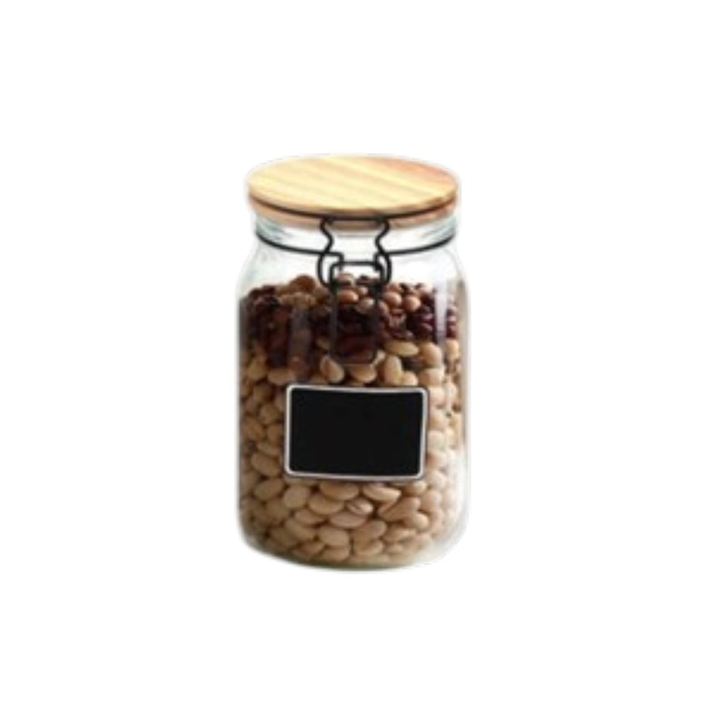 FRASCO DE VIDRIO CAROL 30033 HERMETICO TAPA BAMBU