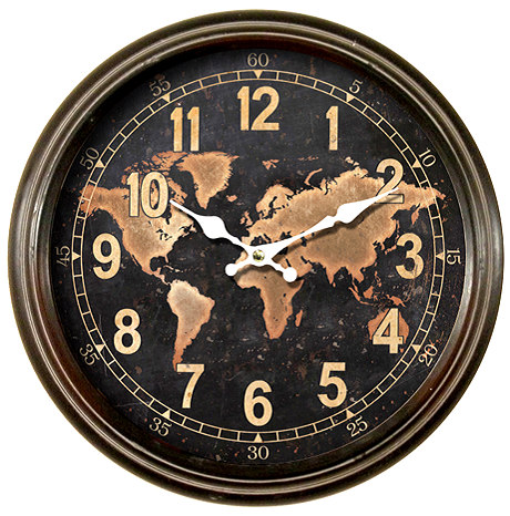 RELOJ PARED METAL 37CM H2556-2