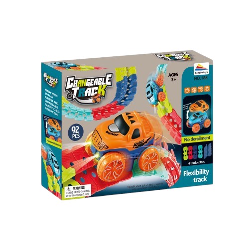 AUTO CON PISTA FLEXIBLE EXPLORER FAN 92 PIEZAS TA51