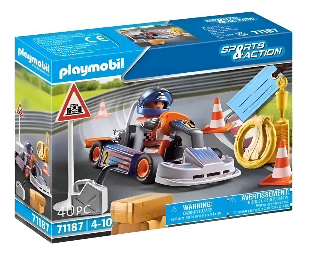 PLAYMOBIL KARTING DE CARRERAS 40 PIEZAS 71187