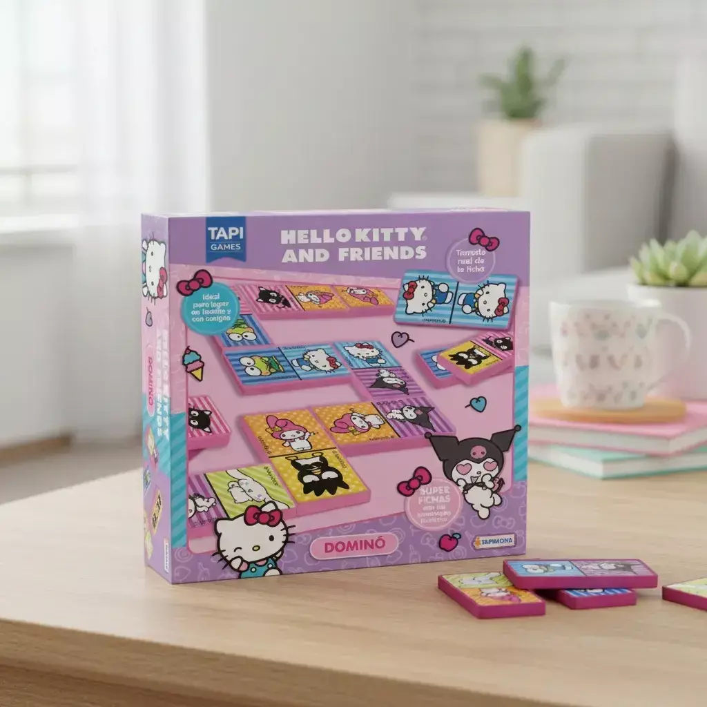 DOMINO CON PIEZAS GIGANTES DE PLASTICO HELLO KITTY 9857
