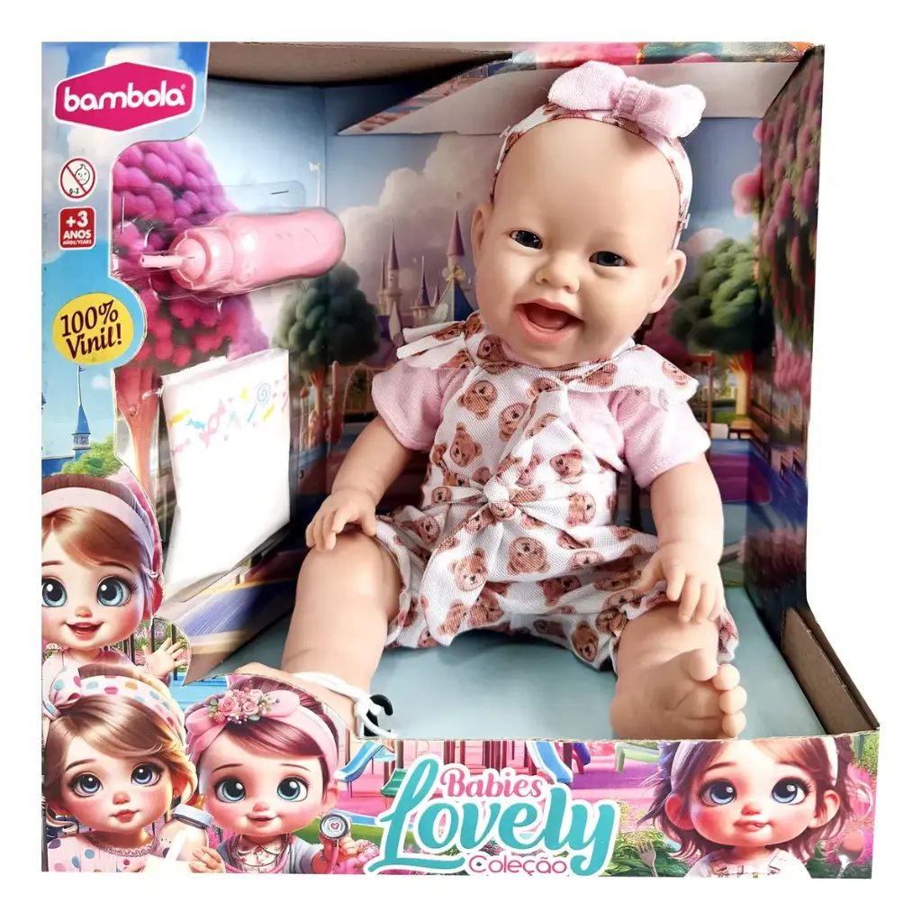 BEBE LOVELY HACE PIS 34CM CON ACCESORIOS 769