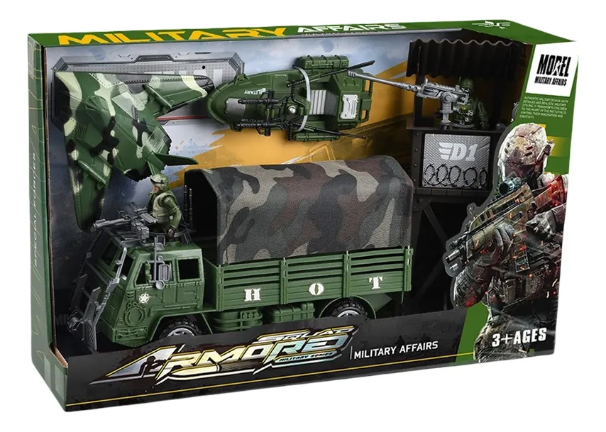 SET MILITAR CAMION LANCHA Y AVION BL036
