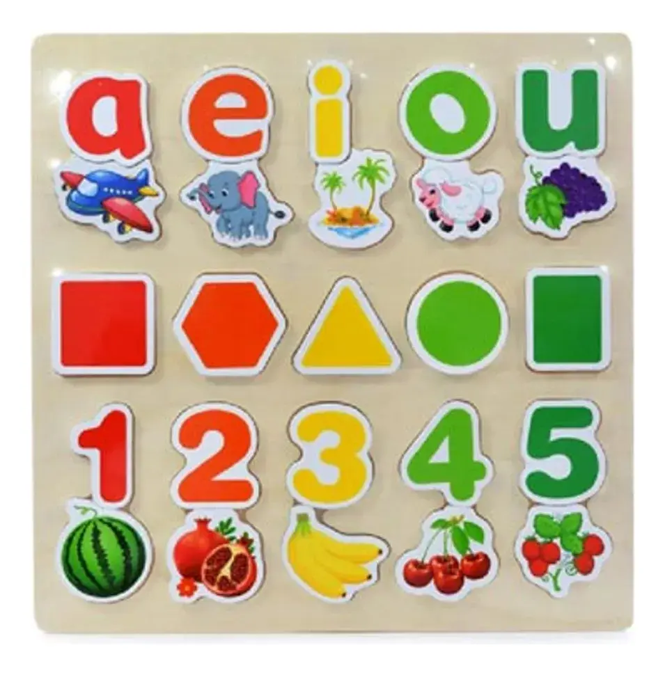 JUEGO DE ENCASTRE LETRAS FORMAS Y NUMEROS DE MADERA BL10031