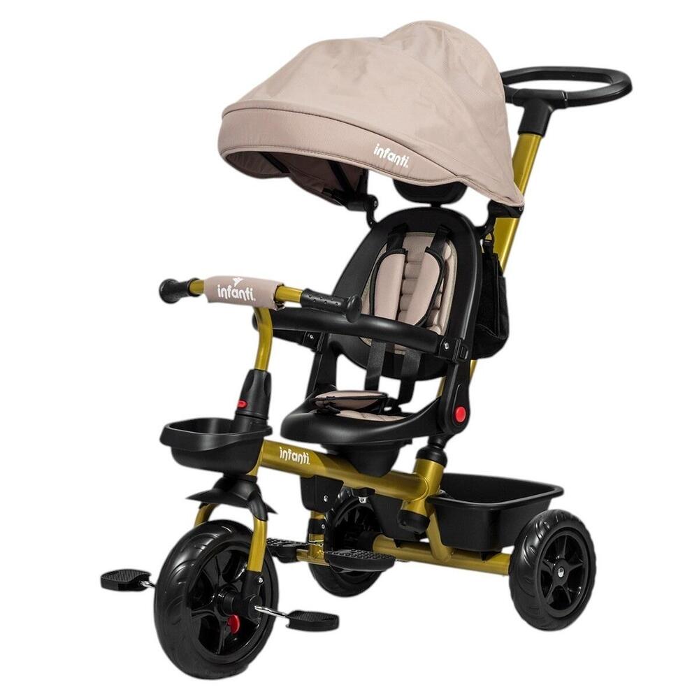 TRICICLO INFANTI JY-T07B 3599 C/BARRAL DE EMPUJE REG. DORADO