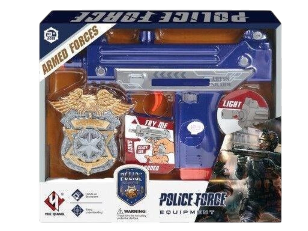 PISTOLA DE POLICIA CON LUZ Y SONIDO CON ACCESORIOS