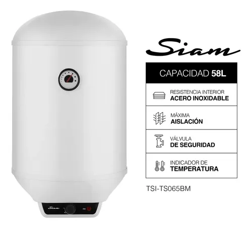 TERMOTANQUE ELECTRICO SIAM TSI-TS065BM 58 LTS BLANCO 