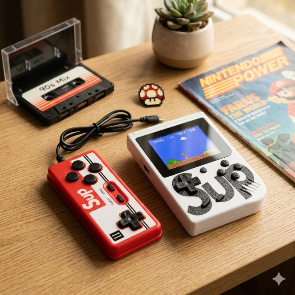CONSOLA PORTATIL MARSTECH SUP NES 8 BITS 400 JUEGOS BLANCO