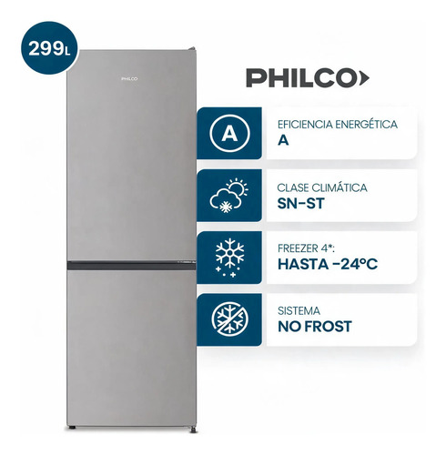 HELADERA PHILCO PHNC30P 299L NO FROST GRIS