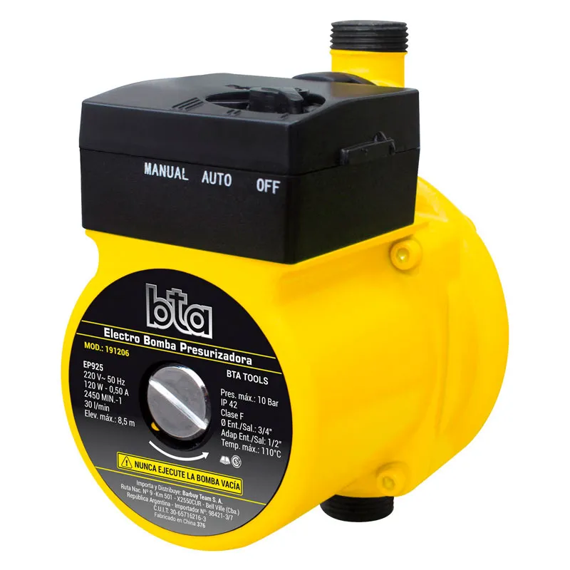 ELECTROBOMBA PRESURIZADORA BTA 10BAR 10M 120W 191206