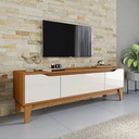 RACK DE TV HENN VENETO 1.60 MTS 3 PUERTAS CINAMOMO/OFF WHITE 