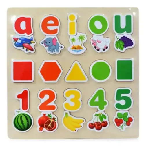 [34448276] JUEGO DE ENCASTRE LETRAS FORMAS Y NUMEROS DE MADERA BL10031