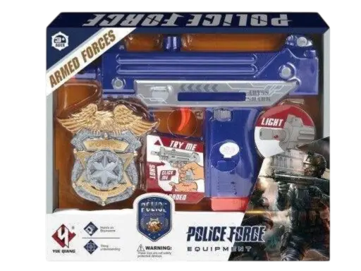 [34444888] PISTOLA DE POLICIA CON LUZ Y SONIDO CON ACCESORIOS