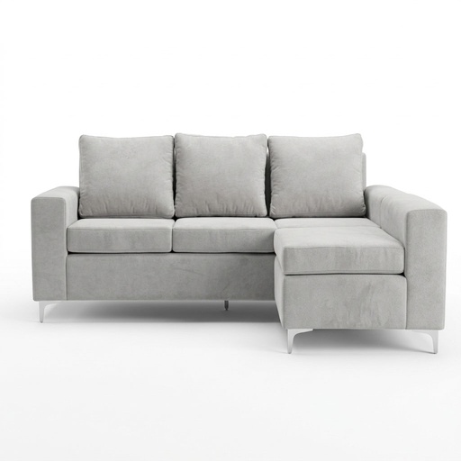 [14798063] SOFA ESQUINERO REVERSIBLE 2.20 MTS BOUCLE GRIS CLARO