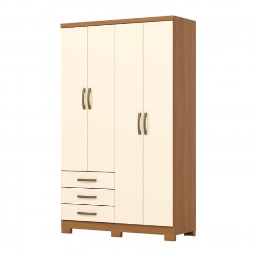 [14761032] ROPERO HENN CAJU DA135-221 4 PUERTAS CINAMOMO/OFF WHITE