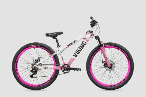 [23541506] BICICLETA VIKINGX JUMP TUFF 25 R26 7V BLANCO NEGRO FUCSIA 0018858