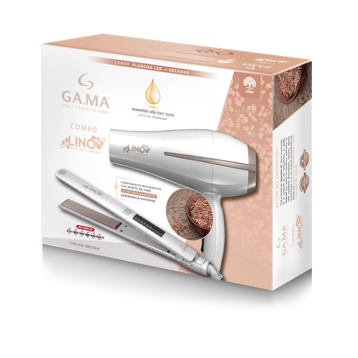 [51789020] COMBO GA.MA SECADOR Y PLANCHA DE CABELLO ELEGANCE LED LINO 