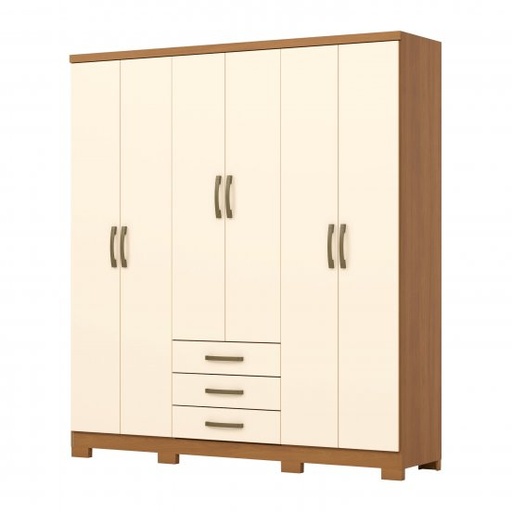 [14761033] ROPERO HENN CAJU DA136-221 6 PUERTAS CINAMOMO/OFF  WHITE